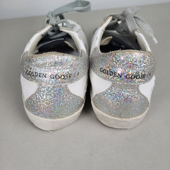 Golden Goose Size 37 US size 7 Superstar Sneakers White Silver Gold - Picture 5 of 15